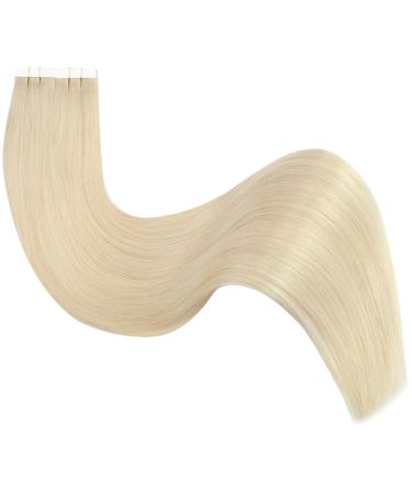 Ugeat 60cm Real Hair Tape Extensions - Blonde Invisible Adhesive 20 Pieces 50g - #60 - Buy Online on GoSupps.com