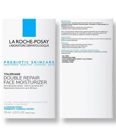 La Roche-Posay Toleriane Double Repair Face Moisturizer - Ceramide & Niacinamide Cream, All Skin Types, Oil-Free, Fragrance-Free - Buy Online on GoSupps.com
