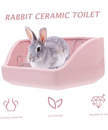 CORHAD Rabbit Toilet Pet Toilet Supply Triangle Potty Trainer Pet Training Toilet Pet Potty Ceramics Pink 30X26X12.5cm Pink - Buy Online on GoSupps.com