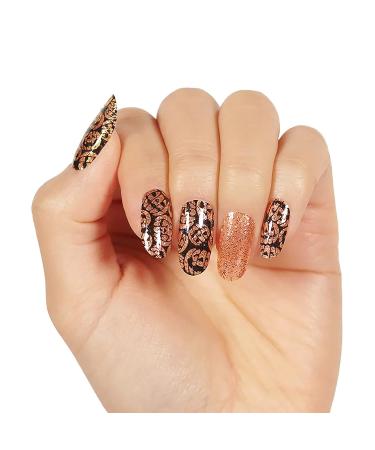 Color Street Halloween 2021 Nail Strips - Orange Glitter on Black Backing - Buy Online on GoSupps.com