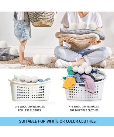 Wool Dryer Balls - Natural Fabric Softener | Reusable & Eco-Friendly | Reduces Wrinkles & Drying Time (Pack of 6 - Buy Online on GoSupps.com