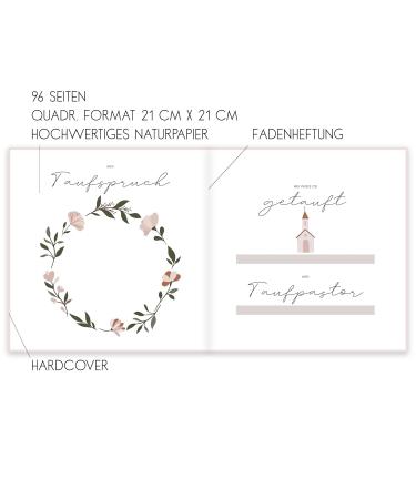 HIMMEL.HERZ.PAPIER Guest Book for Girls | Baptism Album & Photo Book | Perfect Baptism Gifts (Rose) - Buy Online on GoSupps.com