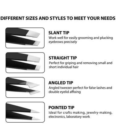 Precision Stainless Steel Tweezer Set for Eyebrows | 4 Pcs for Ingrown Hair, Blackhead & Splinter Removal | KZR-01 - Buy Online on GoSupps.com