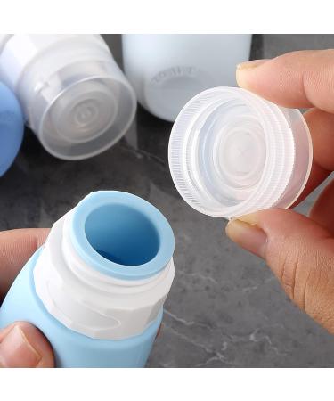 Gemice Silicone Travel Bottle 4 Pack Portable Travel Containers Set LeakProof Refillable Squeezable for Lotion Liquid Shampoos Soap and Toiletries (90ml) Blue - Buy Online on GoSupps.com