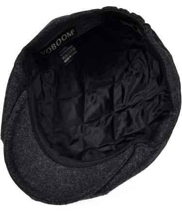 VOBOOM Men's Wool Blend Newsboy Cap - Grey Herringbone Cabbie Flat Cap - Buy Online on GoSupps.com