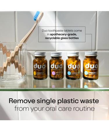 Duo Energy Toothpaste Tablets | Caffeine + B12 w/Nano-Hydroxyapatite (nHa) - Whitening Remineralize & Reduce Sensitivity | Sustainable & Plastic Free | Cinnamon Mint Chai 1 BTL/62 Tablet Energy 62 Count (Pack of 1) - Buy Online on GoSupps.com