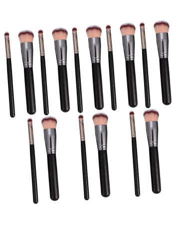 FOMIYES 16 pcs makeup brush blending blush brush eyeshadow brush synthetic brush cosmetic black outfit cosmetology kit foundation powder brush lipstick brush round head artificial fiber