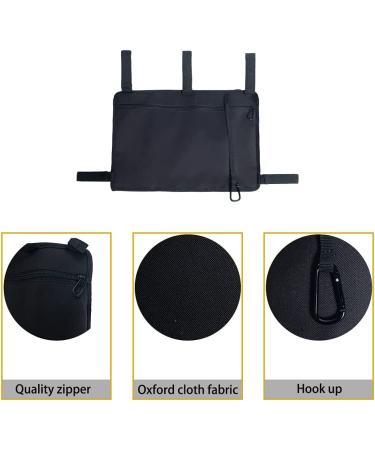 BVMAG Walker Bag Pouch Basket with Cup Holder - Water-Resistant Hand-Free Storage for Elderly, Seniors, Handicap, Disabled - Folding Rollator Accessories (Black) - Buy Online on GoSupps.com