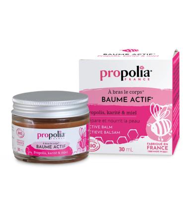 PROPOLIA - Organic - Active Balm - Multi-use repairing, nourishing and moisturizing treatment - Face and body - Shea, Propolis, Honey & Beeswax - 100% natural - Made in France - 30 ml