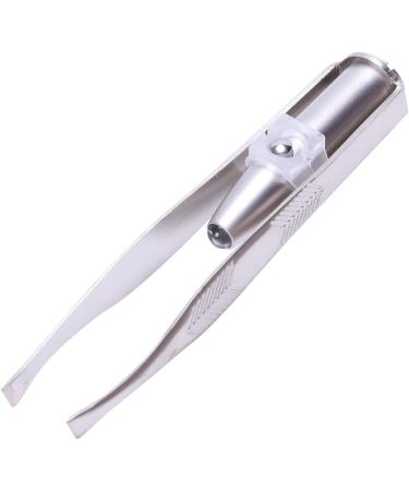 Jayzee Stainless Steel Eyelash & Eyebrow Tweezers with LED Light - Precision Grooming Tools for Flawless Beauty - Buy Online on GoSupps.com