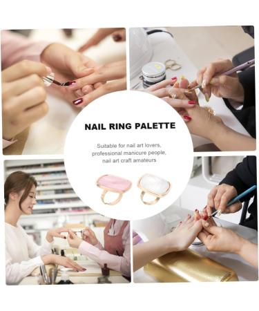  Vaguelly Vaguelly 2 Piece Marble Nail Art Ring Palettes Lightweight Portable Color Palettes for DIY Manicure Suitable for Nail Art Lovers Professional Nail Technicians - Buy Online on GoSupps.com