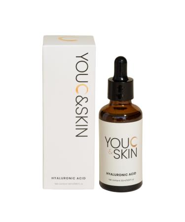 You C & Skin Hyaluronic Acid Serum 1.7 fl oz Hydrating Face & Neck Serum for Men & Women Moisturizes and Strengthens Skin Barrier Lightweight Non-Greasy Facial Serum with geniune Snail Mucin