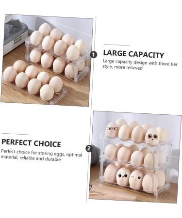Zerodeko 2 Pcs Transparent Egg Lattice Plastic Drawers Fridge Egg Container Kitchen Supplies Eggs re-usable - Buy Online on GoSupps.com