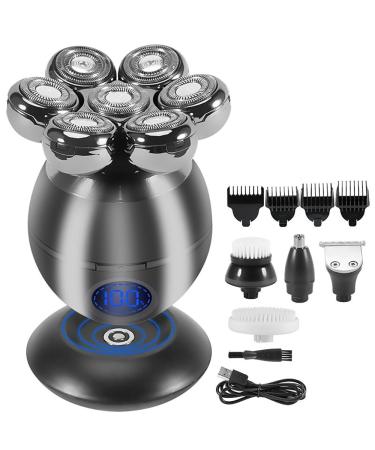 Head Shavers for Bald Men 5 in 1 7D Rechargeable Bald Head Shavers Kit for Men USB LED Display Electric Razor Heads Beard Ear Nose Hair Facial Trimmer