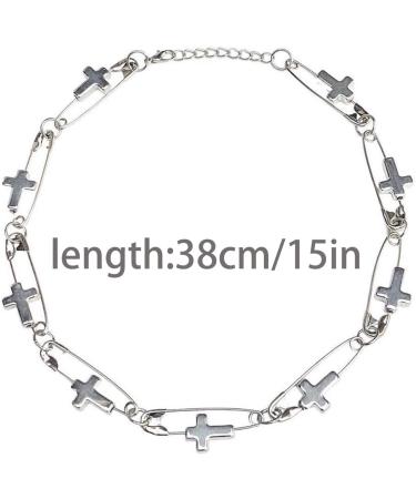 Stylish OralGos Choker Necklace - Punk Hollow Cross Fashion Metal Pin Chain Clavicle Jewelry - Buy Online on GoSupps.com