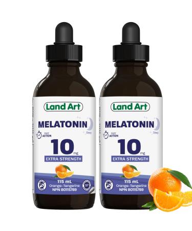 Melatonin 10mg - Fast Action - Sugar Free - Sleep Aid - Liquid - Maximum Absorption - Great Taste - Vegan - Gluten Free - Made in Canada - 2 Pack - (2x115ml)