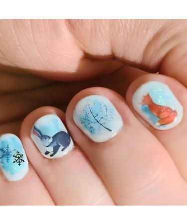 3 Sheets Christmas Nail Art Stickers Ink Blue Nail Decals Self-Adhesive Nail Sticker Manicure Tips DIY Christmas Nail Art Design Nail Decorations for Women Girls - Buy Online on GoSupps.com