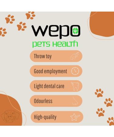 Wepo Ball with Cord - Orange Rubber Dog Toy for Large Dogs | Spinning & Throwing Toys | Dental Care Function | Ideal for Garden Play - Buy Online on GoSupps.com