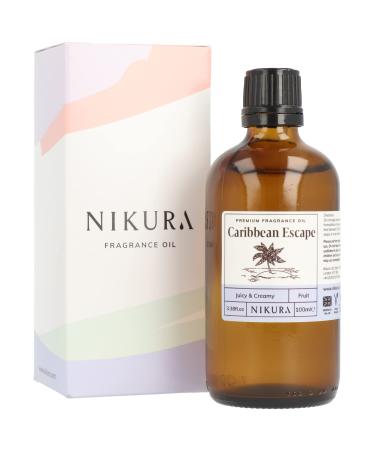 Nikura | Caribbean Escape Fragrance Oil - 100ml | Perfect for Soap Making Candle Making Wax Melts Diffuser | Great for use in Bath Bombs Perfume Oil Perfume Scents | Vegan & UK Made