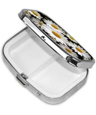 Daisy Flower 2 Compartment Small Pill Case - Cute Travel Pill Organizer for Pocket & Purse Gifts - Buy Online on GoSupps.com