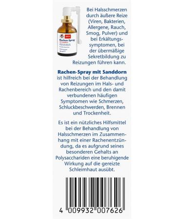 Doppelherz Throat Spray with Sea Buckthorn - Soothe Throat Pain & Protect - 30ml | International Shipping Available - Buy Online on GoSupps.com