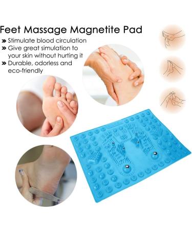 Foot Enclosure Mat with Rubber Spikes & Magnet - Stimulates Blood Circulation Portable TPE Mat for Home & Office (Blue) - International Shipping - Buy Online on GoSupps.com