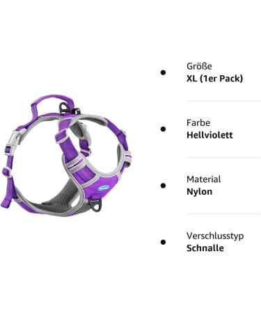 Thinkpet Anti Zug Dog Harness - Adjustable Reflective Breathable XL (Purple) | Easy Control with Handle No Choking Design - 1 Pack - Buy Online on GoSupps.com