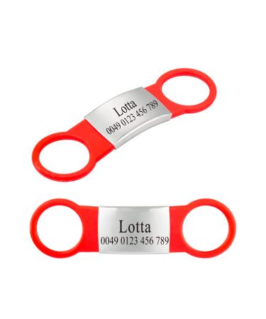 2 pieces of silicone dog brand with engraving pet-ID brand to postpone personalized animal brands for dogs and cats red l (2 Pack)