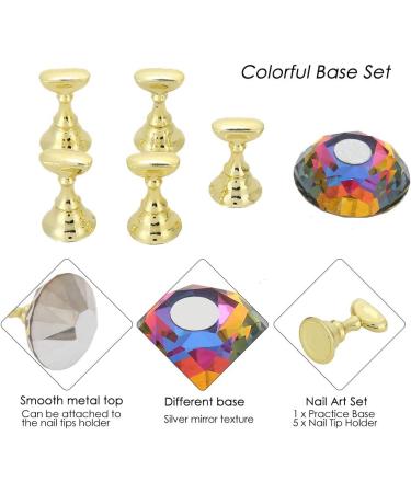 Practice Stand Base Magnetic Nail Tip Stand Holder for Beauty Personal Care Nail Tip Practice Stand Crystal Base Nail Show Accessories Tools(01) - Buy Online on GoSupps.com
