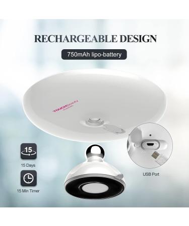 TOUCHBeauty 7X Rechargeable LED Makeup Mirror | 6.7 Inch Waterproof Lighted Shower Mirror with Locking Suction Cup | Wall Mirror TB-1779 - Buy Online on GoSupps.com