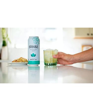 Steaz Organic Sweetened Iced Green Tea - Mint, Antioxidant Brew - 16 OZ (Pack of 12) - Buy Online on GoSupps.com