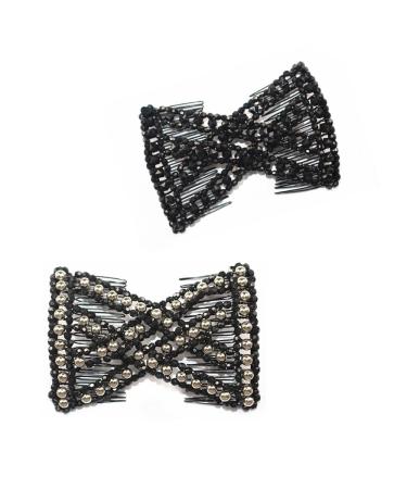 Zasiene Butterfly Stretch Hair Clips - 6-Piece Set | Magic Hair Combs & Flexible Styling Accessories | Random Rhinestone or Pearl Style - Buy Online on GoSupps.com