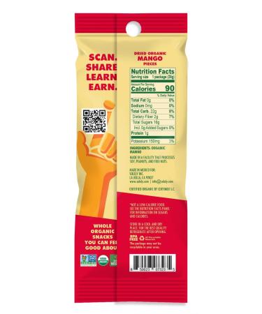 Solely Dried Organic Mango Pieces 1oz - 10 pouches - Buy Online on GoSupps.com