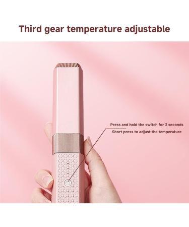 Portable Cordless Flat Iron - Even Heating Ceramic Hair Straightener for Short Hair & Curls - Ideal Styling Tool for Home & Salon - Pink - Buy Online on GoSupps.com