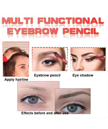 4 PCS 4D Hair Stroke Brow Stamp & Brush Set - Multifunction Ultra-thin Angled Eyebrow Makeup Brushes - Buy Online on GoSupps.com
