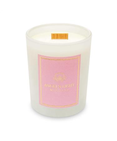 ANGEL'S LIGHT Michael - Luxury Scented Candle. Energy of Protection. Elegant Design. Handmade. 100% Natural Soy Wax with Essential Oils. Cedarwood Melissa & Tangerine. Wooden Wick. 9.5oz MICHAEL Wooden Wick