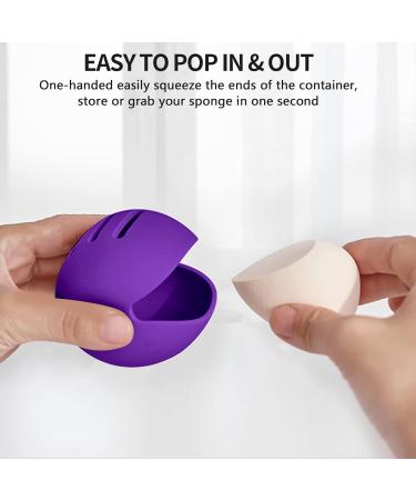 Fauxomor Makeup Sponge Holder | Ultra-Soft Silicone Beauty Blender Travel Case | Triple-Side Breathable Design | Fits All Makeup Sponges | Purple 1 Piece (1 Pack) - Buy Online on GoSupps.com