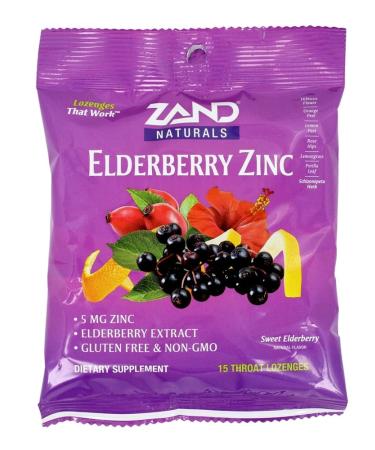 Zand Elderberry Zinc Herbalozenge Sweet Elderberry 15 Lozenges
