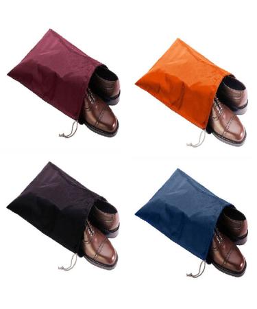 FashionBoutique Waterproof Nylon Shoe Bags- Set of 4 (Multicolor) 15.1"(L)x12.2"(W) Multicolor