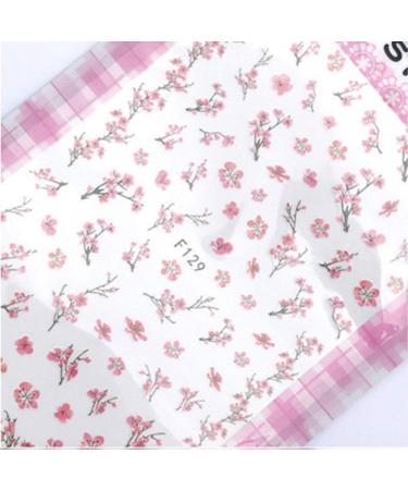 Flowers Nail Water Stickers Decals Pink Cherry Blossoms Tree with Leaves Nail Art Sliders Summer for Nail Art Decoration - Buy Online on GoSupps.com