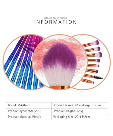 20-Piece Professional Makeup Brush Set - Essential Cosmetic Tools for Face Eyes and Lips - Buy Online on GoSupps.com