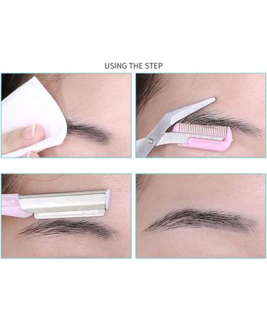 Professional Eyebrow Scissors & Trimmer for Precision Shaping | Non-Slip Grip Beauty Tool for Men & Women - Pink - Buy Online on GoSupps.com