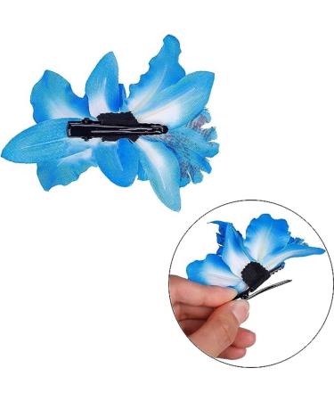 4 Pieces Bohemian Flower Hairpin Orchid Flower Alligator Clips Hawaiian Beach Flower Hair Pins Clip Multicolor Double Orchid Flower Hair Clip for Women Girls - Buy Online on GoSupps.com