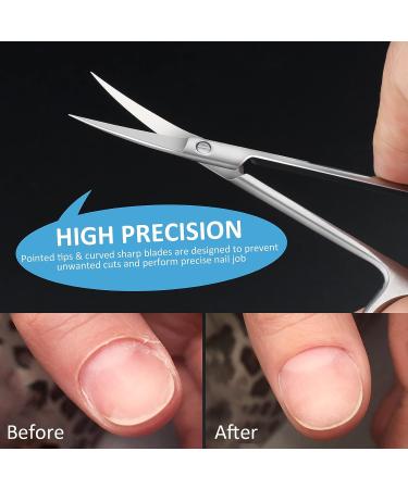 Qunzhao Curved Cuticle Scissors - Stainless Steel Grooming Blades for Dry Skin - Manicure Nail Scissors for Women and Men (2 Pack) - Buy Online on GoSupps.com