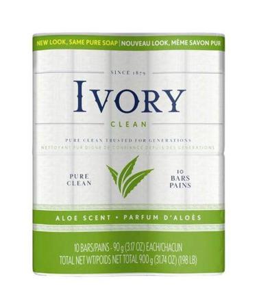 Ivory Bar Soap Aloe Scent 3.17 Ounce (Pack of 10) Aloe Vera 3.17 Ounce (Pack of 10)