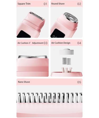Womens Body Shaver Body Epilator 2 Head Trimmer Portable Waterproof Dry and Underwater for Face Bikini and Pink - Buy Online on GoSupps.com