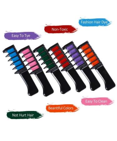 Haircreide Comb - 6 Colors | Temporary Hair Color Markers | Perfect Gifts for Halloween Birthday Parties & Cosplay - Buy Online on GoSupps.com