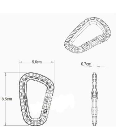 EKLORN 6pcs Plastic D-Ring Carabiner Hooks for Backpack Outdoors + Free Cable Organizer - Black - Buy Online on GoSupps.com