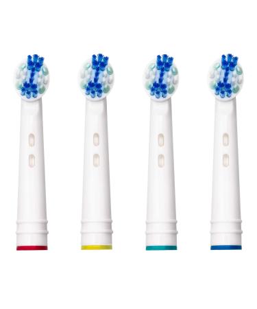 Flossing Action Replacement Brush Heads Compatible with Braun Oral-B Electric Toothbrush - 4 Pack
