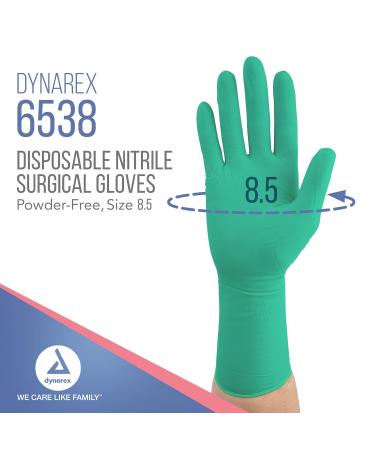 Dynarex Sterile Nitrile Surgical Gloves 6 Mil Size 8.5 - 200 Pairs (1 Case) | Powder-Free & Puncture-Resistant - Buy Online on GoSupps.com